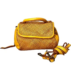 Scarpe di Maremma Mini Bag Artigianale A Tracolla In Pelle Intrecciata*Donna Borse Morbide