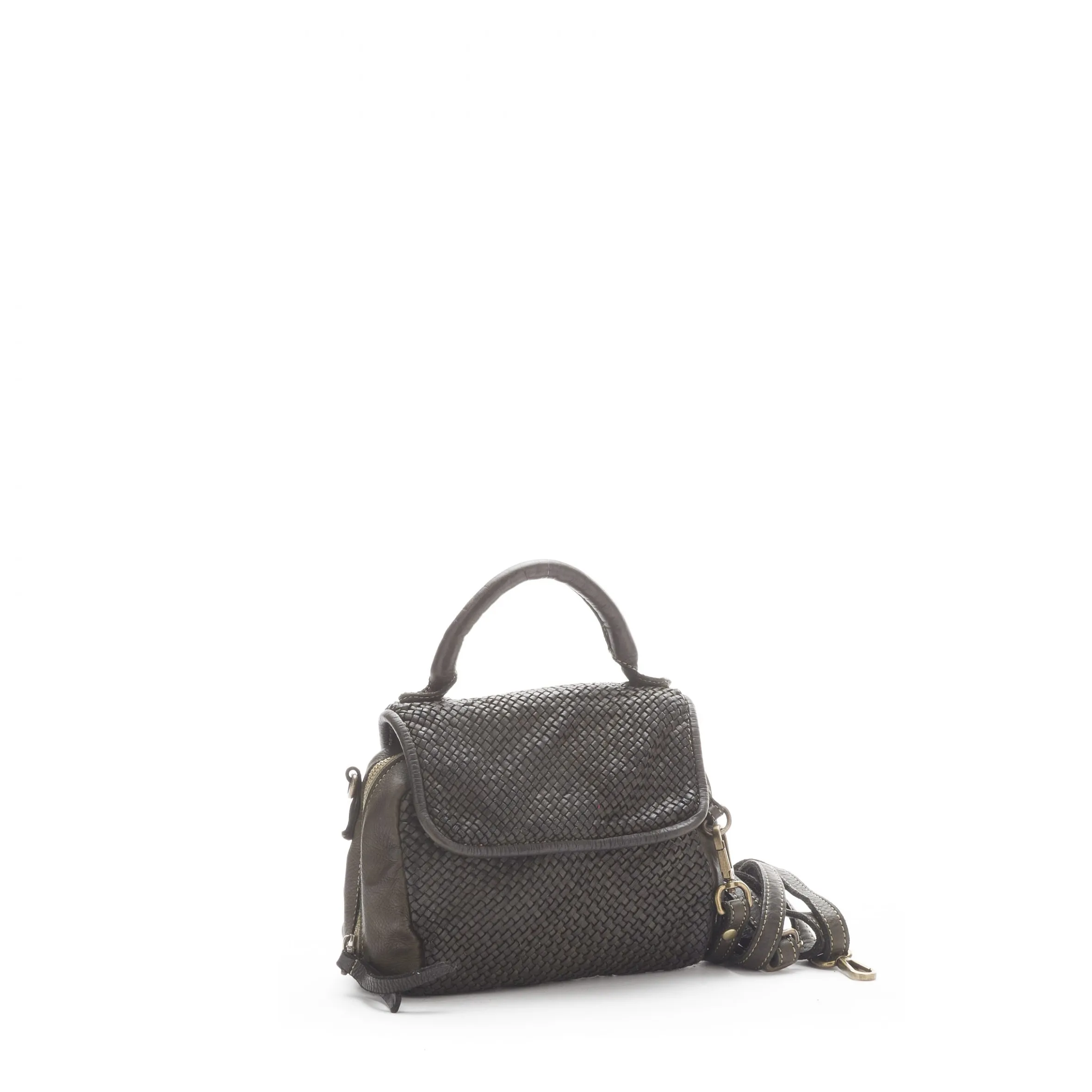Scarpe di Maremma Mini Bag Artigianale A Tracolla In Pelle Intrecciata*Donna Borse Morbide