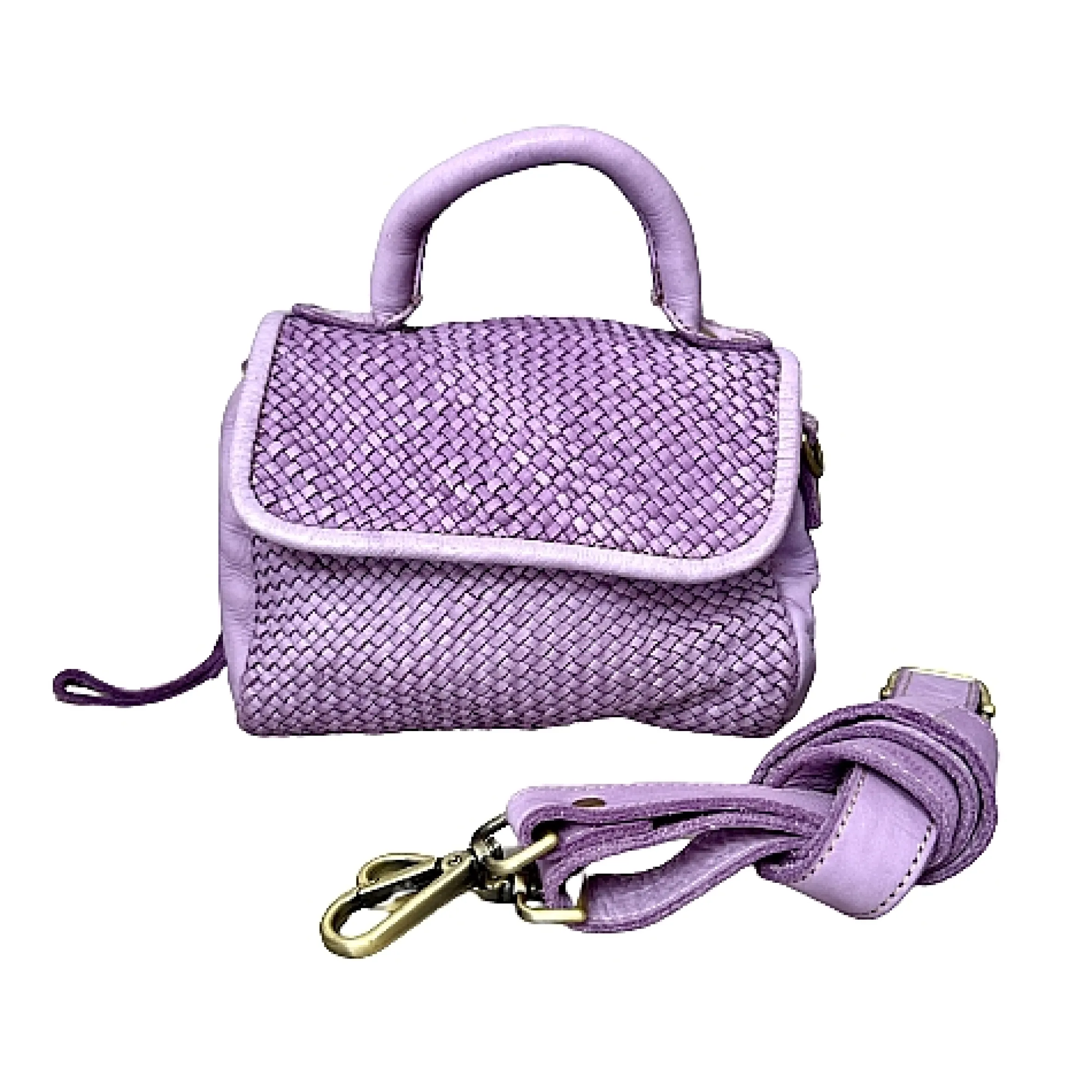 Scarpe di Maremma Mini Bag Artigianale A Tracolla In Pelle Intrecciata*Donna Borse Morbide