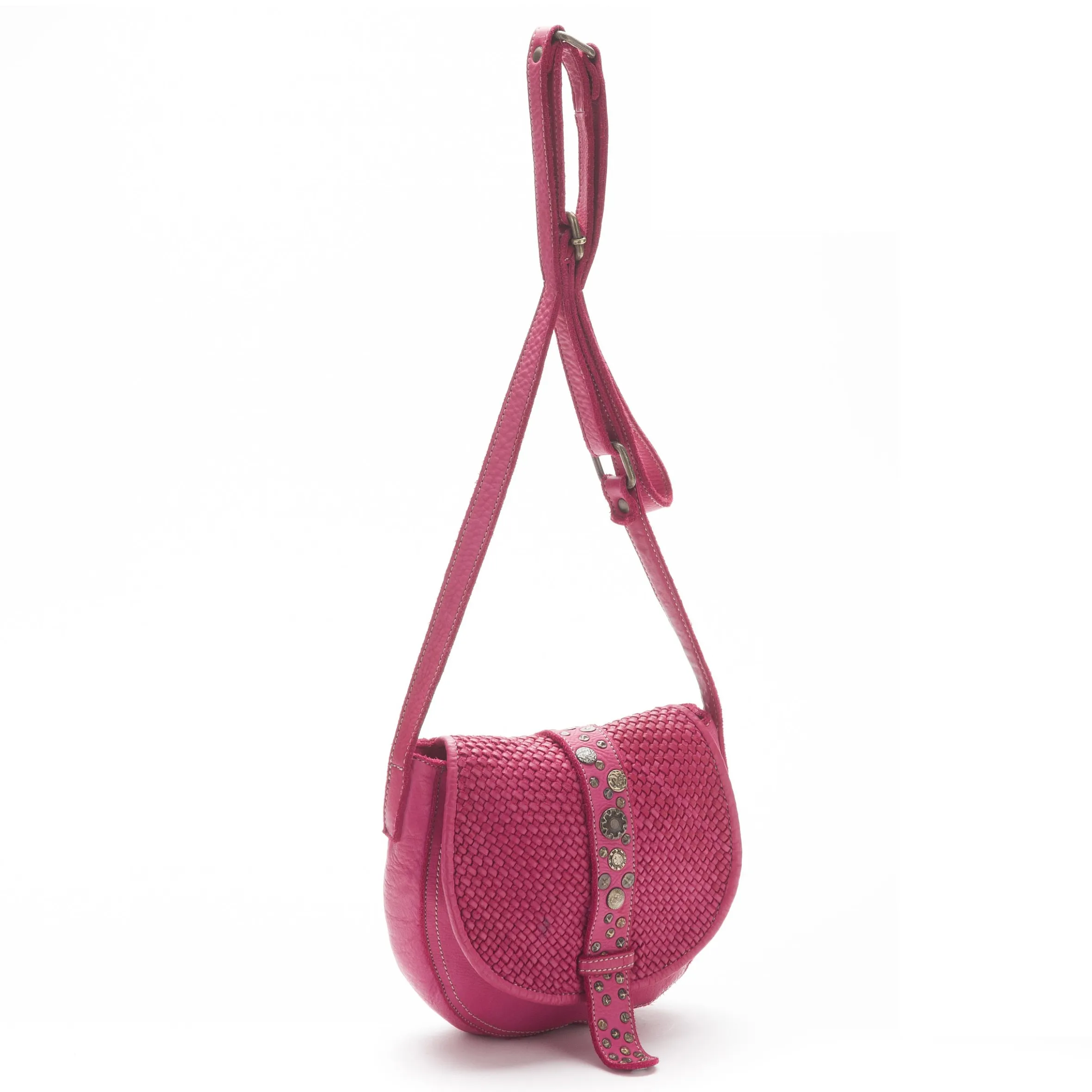 Scarpe di Maremma Mini Bag Artigianale In Pelle Intrecciata E Borchiette*Donna Borse Morbide