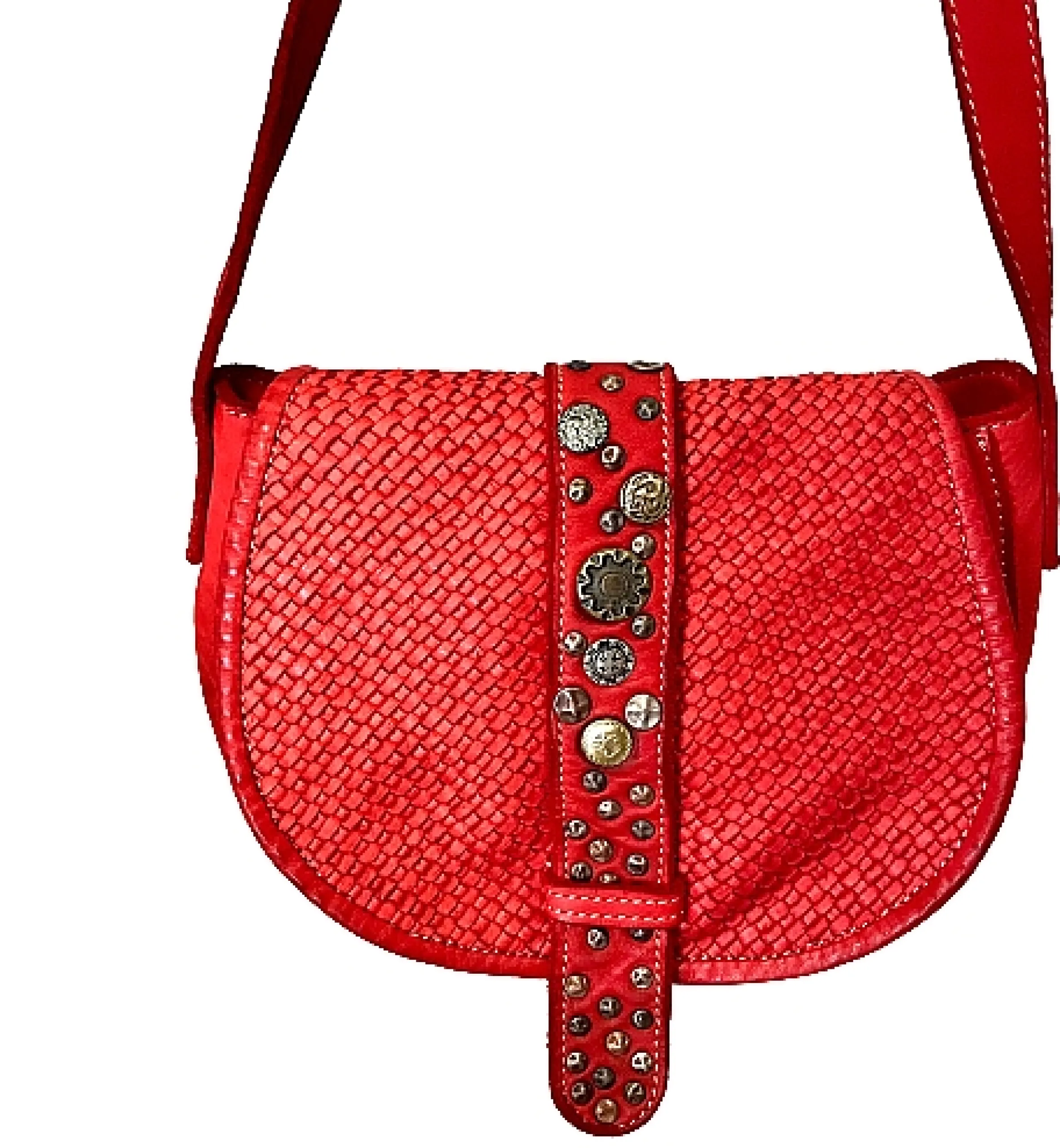 Scarpe di Maremma Mini Bag Artigianale In Pelle Intrecciata E Borchiette*Donna Borse Morbide