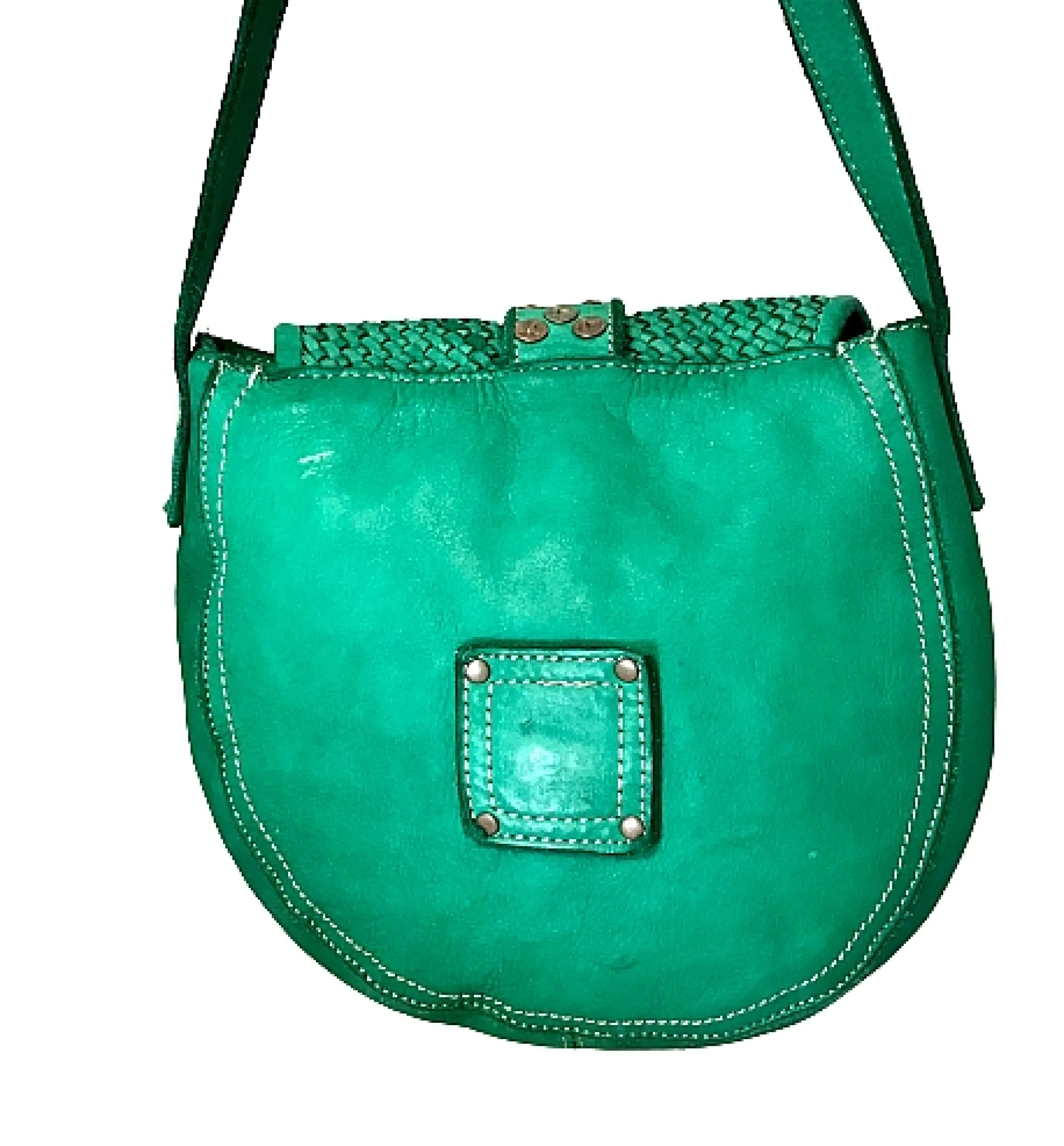 Scarpe di Maremma Mini Bag Artigianale In Pelle Intrecciata E Borchiette*Donna Borse Morbide