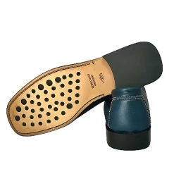 Scarpe di Maremma Mocassino Artigianale Blu In Alce*Donna Mocassini