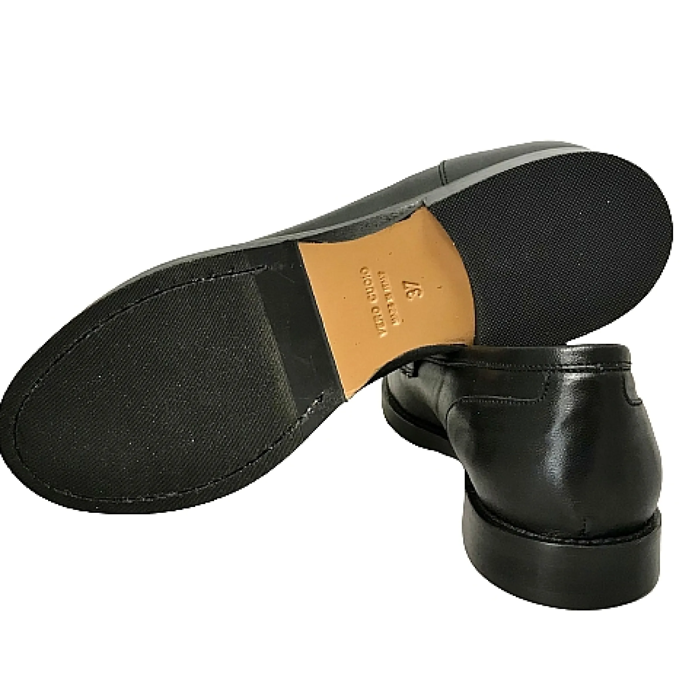 Scarpe di Maremma Mocassino Artigianale Cucito In Pelle Bianca E Nera*Donna Mocassini