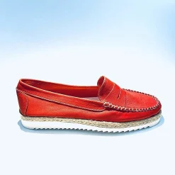 Scarpe di Maremma Mocassino Artigianale Estivo Rosso*Donna Mocassini