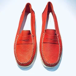 Scarpe di Maremma Mocassino Artigianale Estivo Rosso*Donna Mocassini