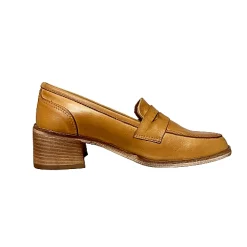 Scarpe di Maremma Mocassino Artigianale In Pelle Mod. College Con Tacco*Donna Mocassini