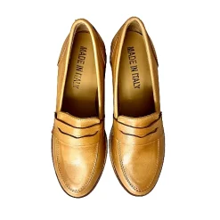 Scarpe di Maremma Mocassino Artigianale In Pelle Mod. College Con Tacco*Donna Mocassini