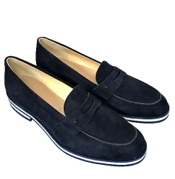 Scarpe di Maremma Mocassino Artigianale In Camoscio Blu*Donna Mocassini