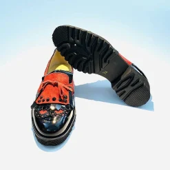 Scarpe di Maremma Mocassino Bicolore Nero/Rosso*Donna Mocassini