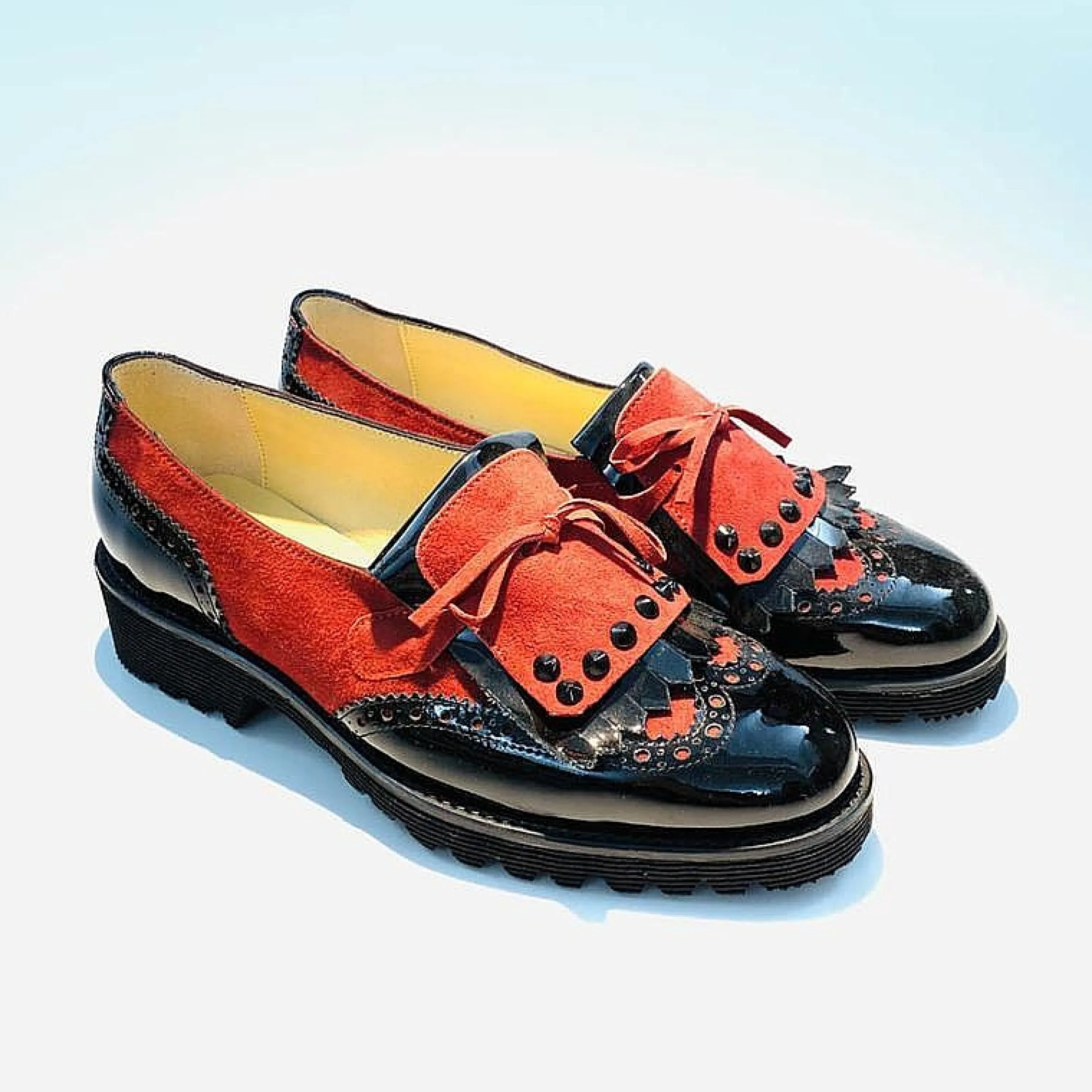 Scarpe di Maremma Mocassino Bicolore Nero/Rosso*Donna Mocassini