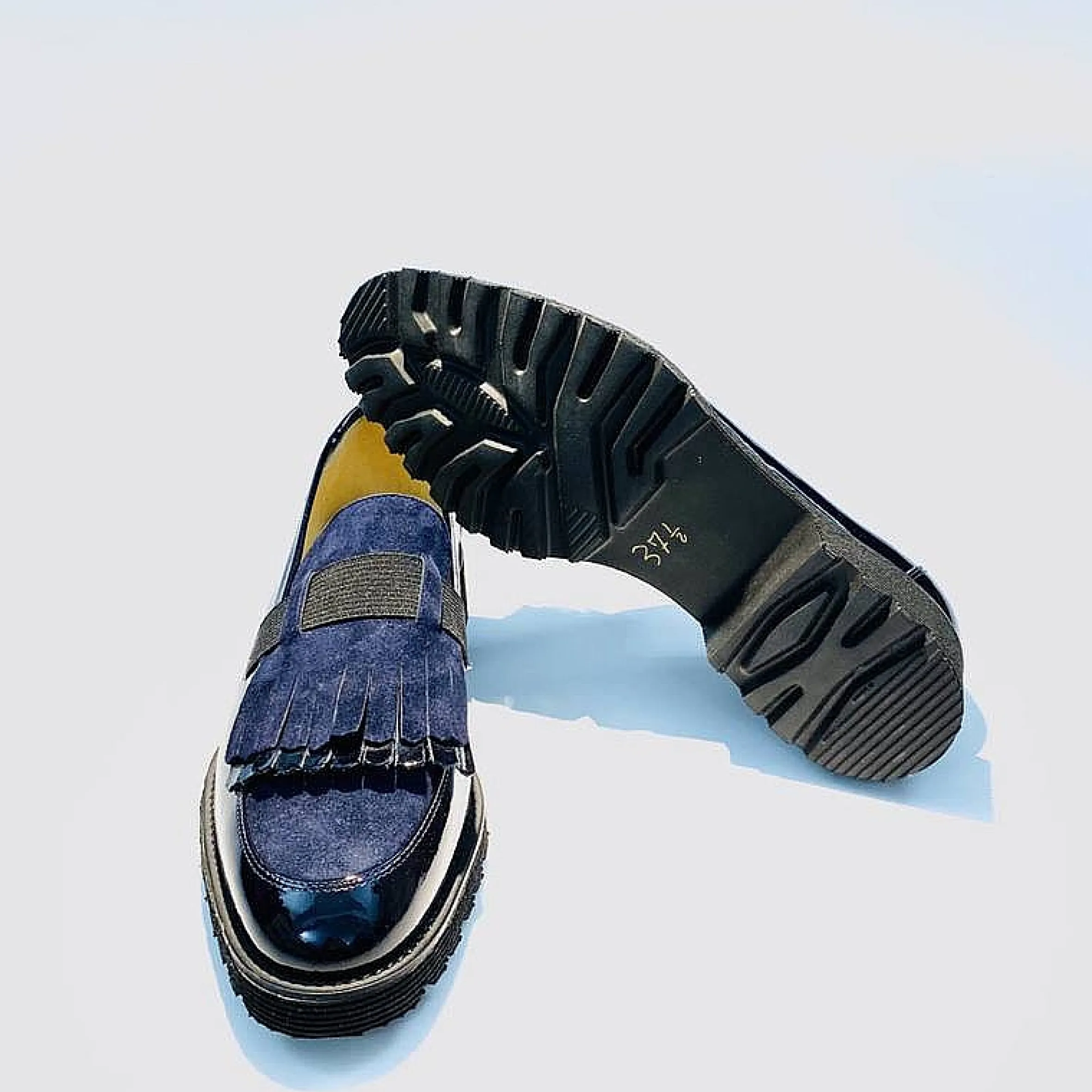 Scarpe di Maremma Mocassino Blu Pelle/Camoscio*Donna Mocassini