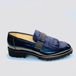Scarpe di Maremma Mocassino Blu Pelle/Camoscio*Donna Mocassini