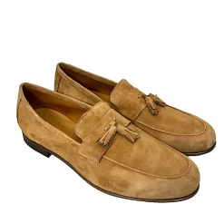 Scarpe di Maremma Mocassino Estivo In Camoscio Cuoio*Uomo Mocassini