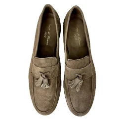 Scarpe di Maremma Mocassino Estivo In Camoscio Taupe*Uomo Mocassini