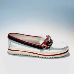 Scarpe di Maremma Mocassino In Pelle Sfoderato Bianco E Rosso*Donna Mocassini