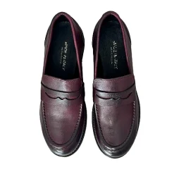 Scarpe di Maremma Mocassino In Pelle Tuffata Bordeaux Cucito Blake*Donna Mocassini