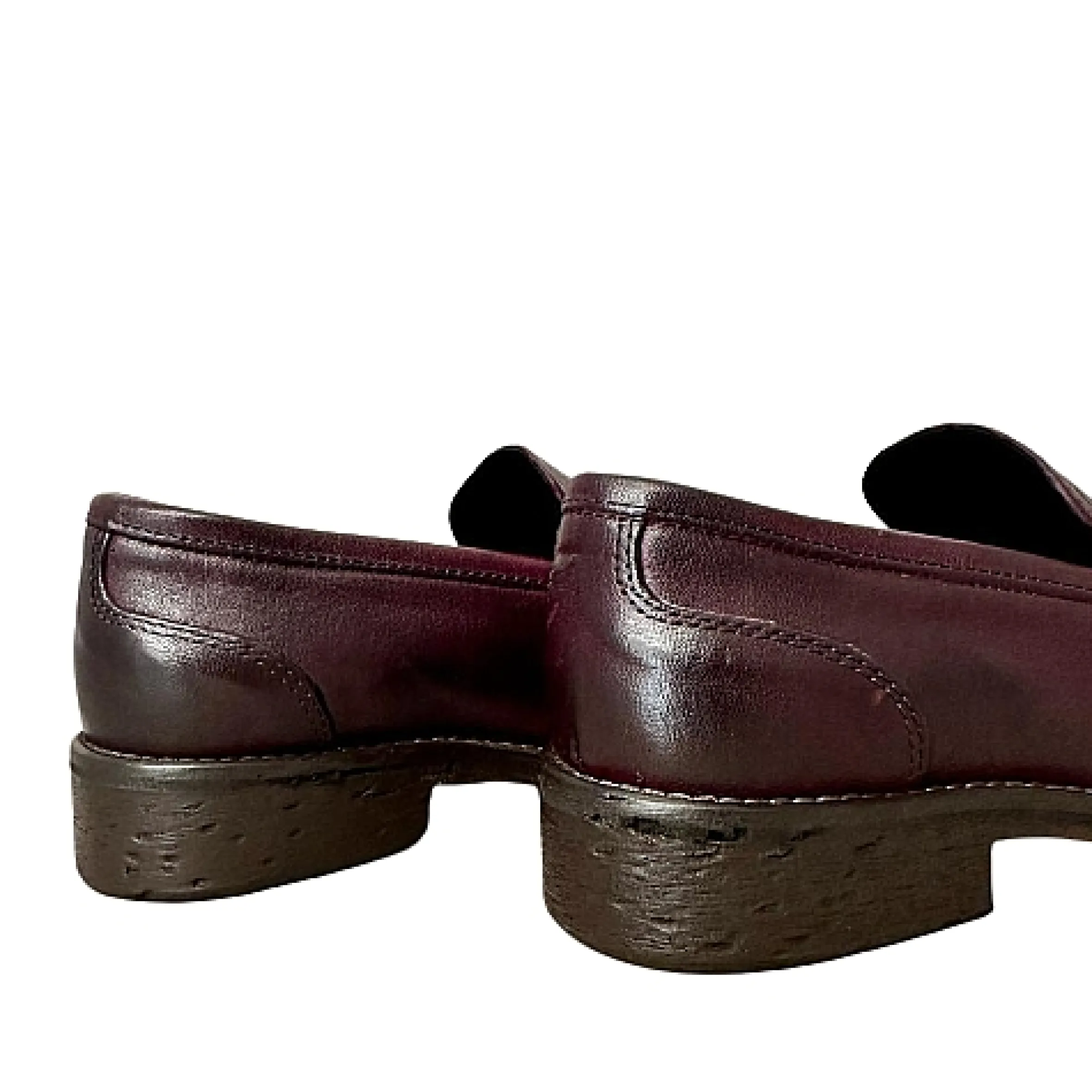 Scarpe di Maremma Mocassino In Pelle Tuffata Bordeaux Cucito Blake*Donna Mocassini