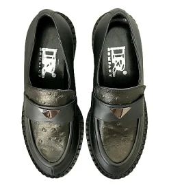 Scarpe di Maremma Mocassino Nero E Bronzo In Pelle*Donna Mocassini