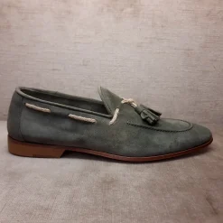 Scarpe di Maremma Mocassino Scamosciato Verde*Uomo Mocassini