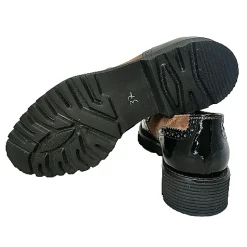 Scarpe di Maremma Mocassino Vernice Nera E Camoscio Marrone*Donna Mocassini