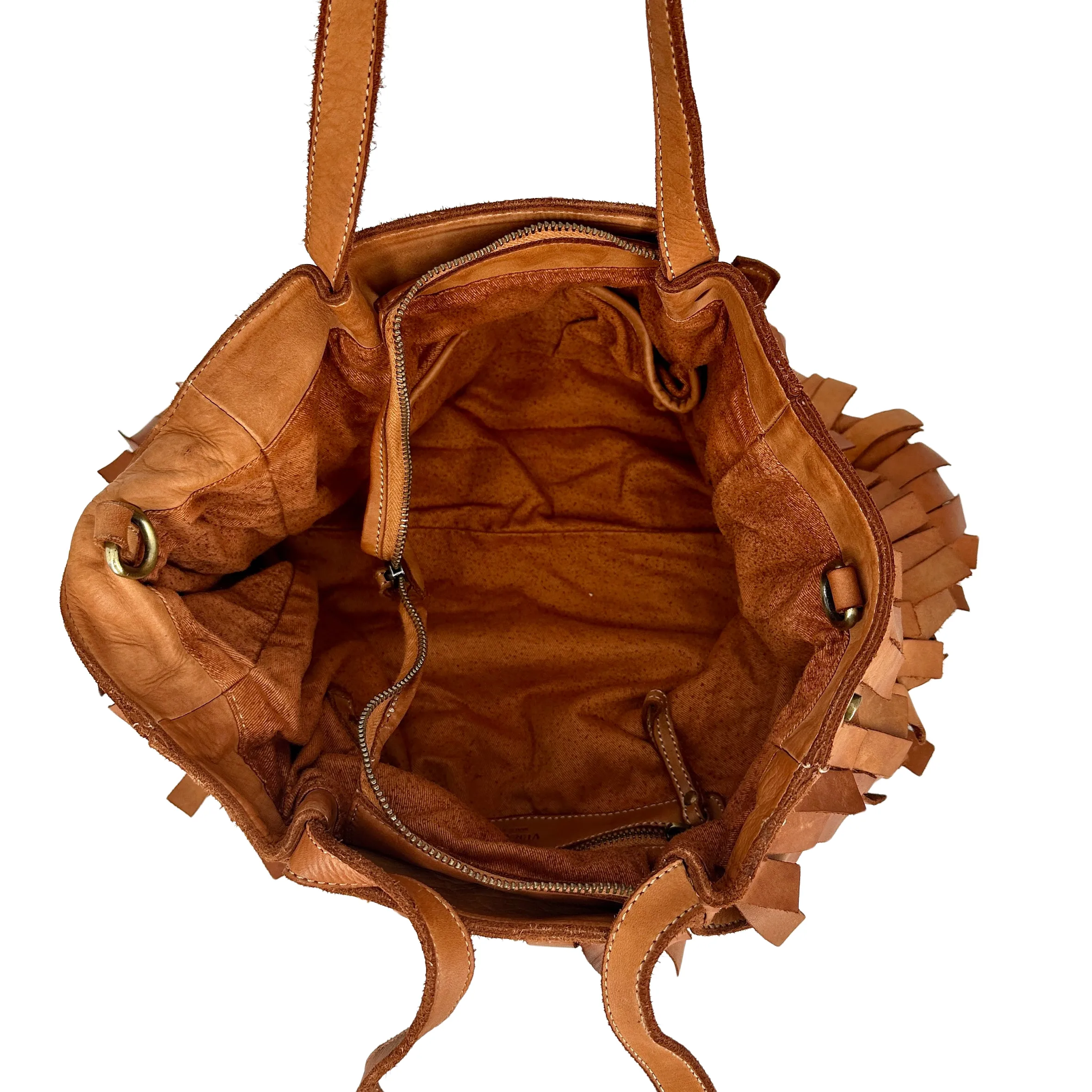 Scarpe di Maremma Piuma Shopper Con Frange*Donna Borse Morbide