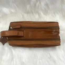 Scarpe di Maremma Pochette / Trousse In Pelle Color Cuoio Grande* Borse Viaggio