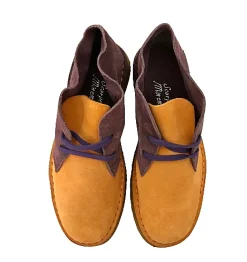 Scarpe di Maremma Polacchina Artigiana Arancio/Viola* Monocolore Camoscio