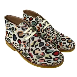 Scarpe di Maremma Polacchina Artigianale Animalier* Tela Colorata