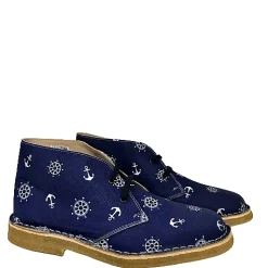 Scarpe di Maremma Polacchina Artigianale Ancore* Tela Colorata