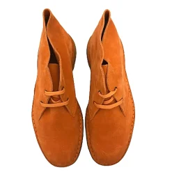 Scarpe di Maremma Polacchina Artigianale Arancione* Monocolore Camoscio
