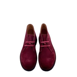 Scarpe di Maremma Polacchina Artigianale Bordeaux Interno In Pelle* Monocolore Camoscio