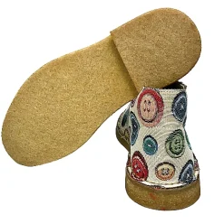 Scarpe di Maremma Polacchina Artigianale Bottoni* Tela Colorata