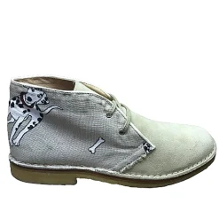 Scarpe di Maremma Polacchina Artigianale Cani / Camoscio Sabbia* Tela Colorata