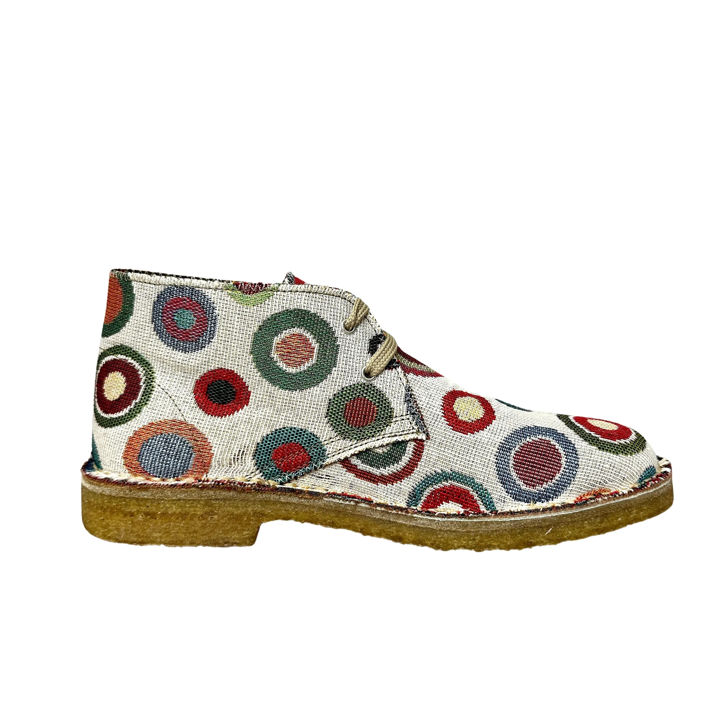 Scarpe di Maremma Polacchina Artigianale Cerchi Mix* Tela Colorata