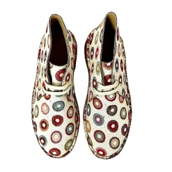 Scarpe di Maremma Polacchina Artigianale Cerchi* Tela Colorata