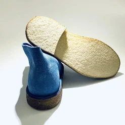 Scarpe di Maremma Polacchina Artigianale Cobalto* Monocolore Camoscio