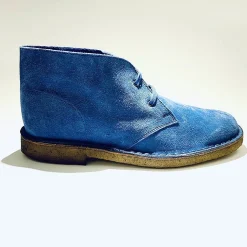 Scarpe di Maremma Polacchina Artigianale Cobalto* Monocolore Camoscio