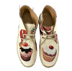 Scarpe di Maremma Polacchina Artigianale Cupcakes* Tela Colorata