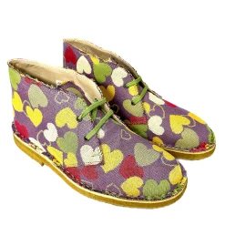 Scarpe di Maremma Polacchina Artigianale Cuori* Tela Colorata