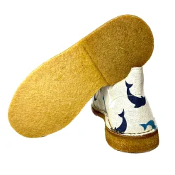 Scarpe di Maremma Polacchina Artigianale Delfini* Tela Colorata