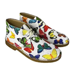 Scarpe di Maremma Polacchina Artigianale Farfalle* Tela Colorata