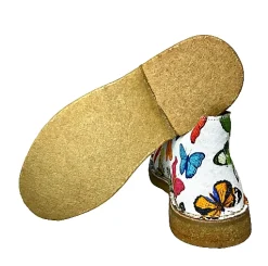 Scarpe di Maremma Polacchina Artigianale Farfalle* Tela Colorata