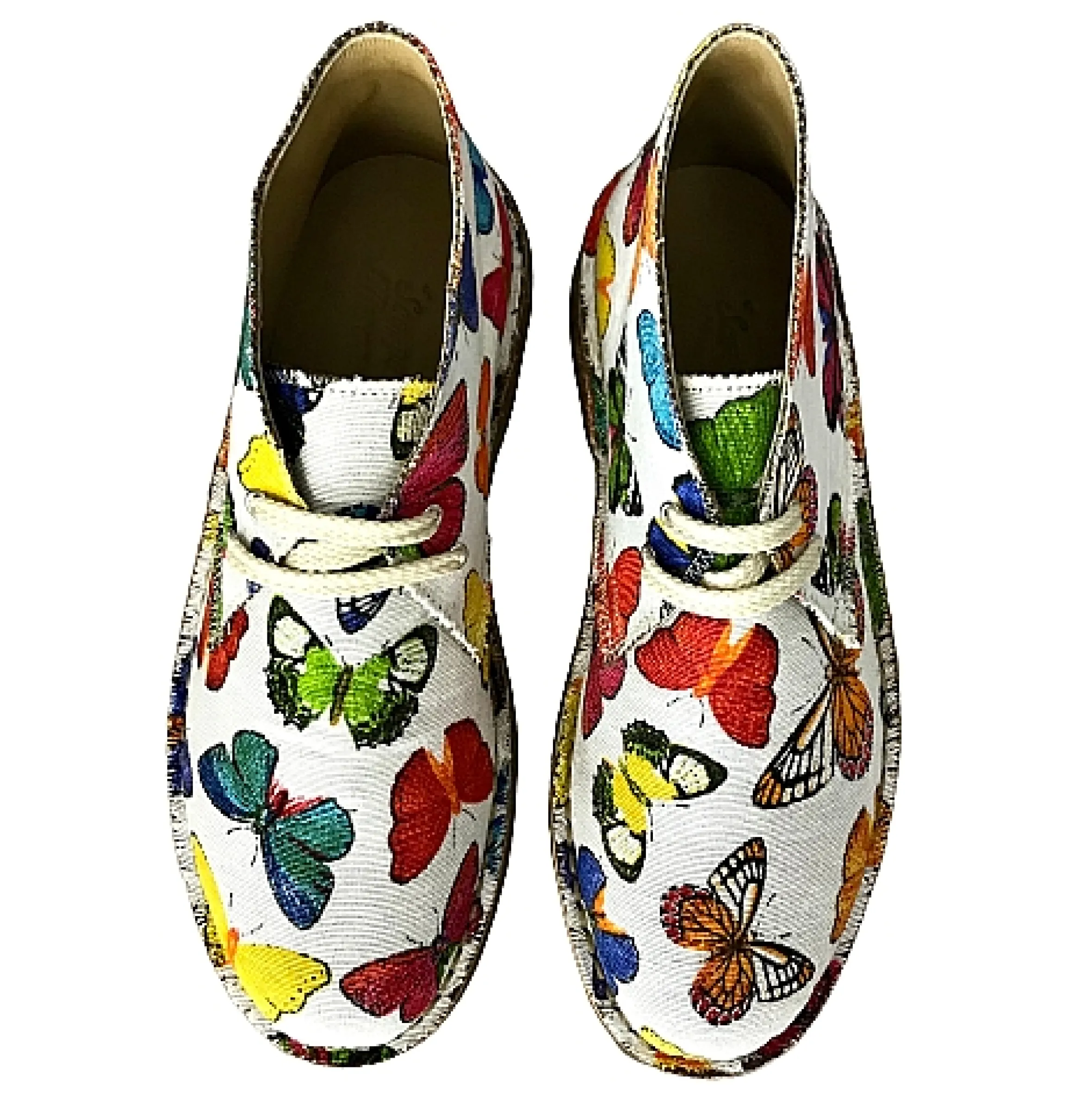 Scarpe di Maremma Polacchina Artigianale Farfalle* Tela Colorata
