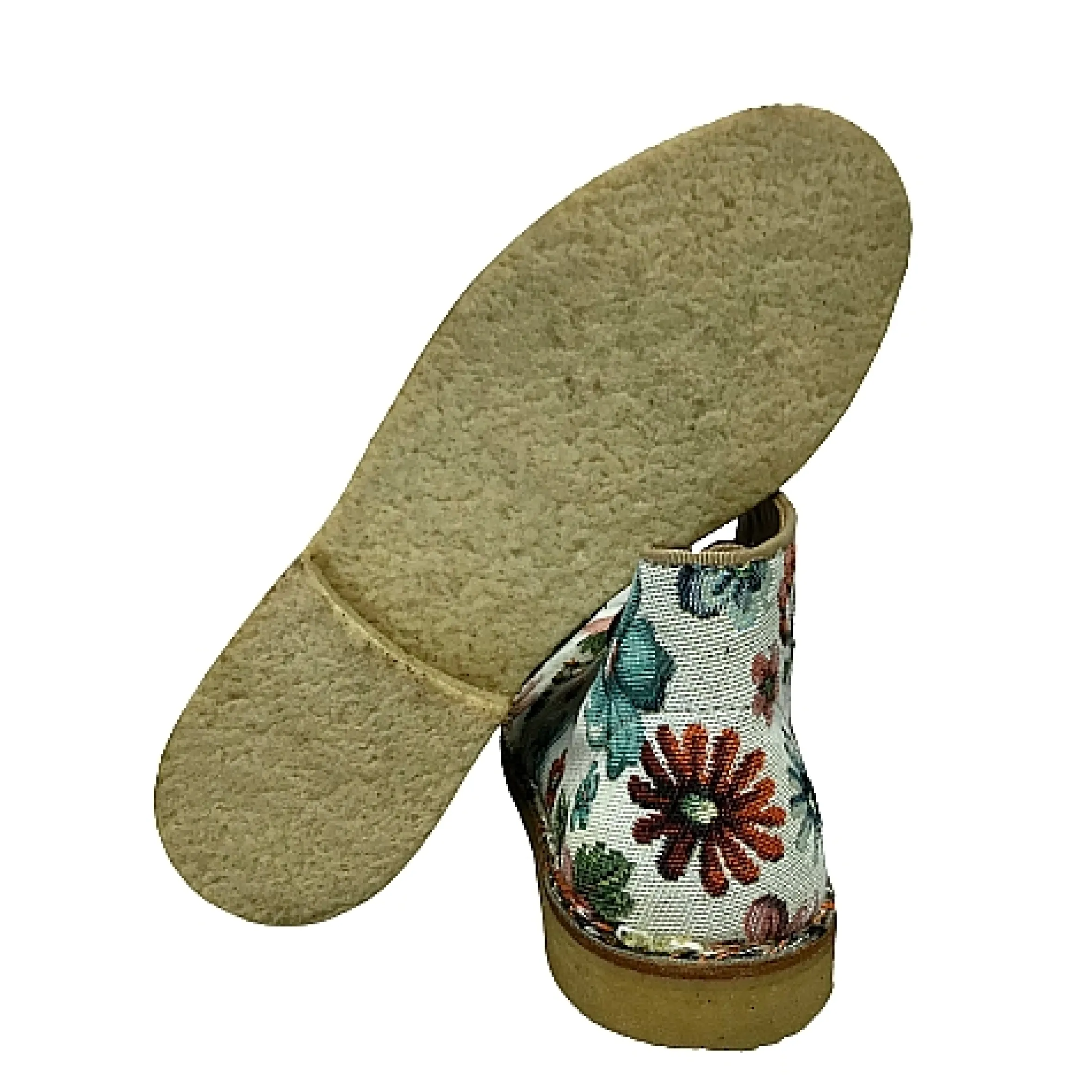 Scarpe di Maremma Polacchina Artigianale Fiori* Tela Colorata