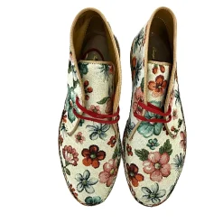 Scarpe di Maremma Polacchina Artigianale Fiori* Tela Colorata