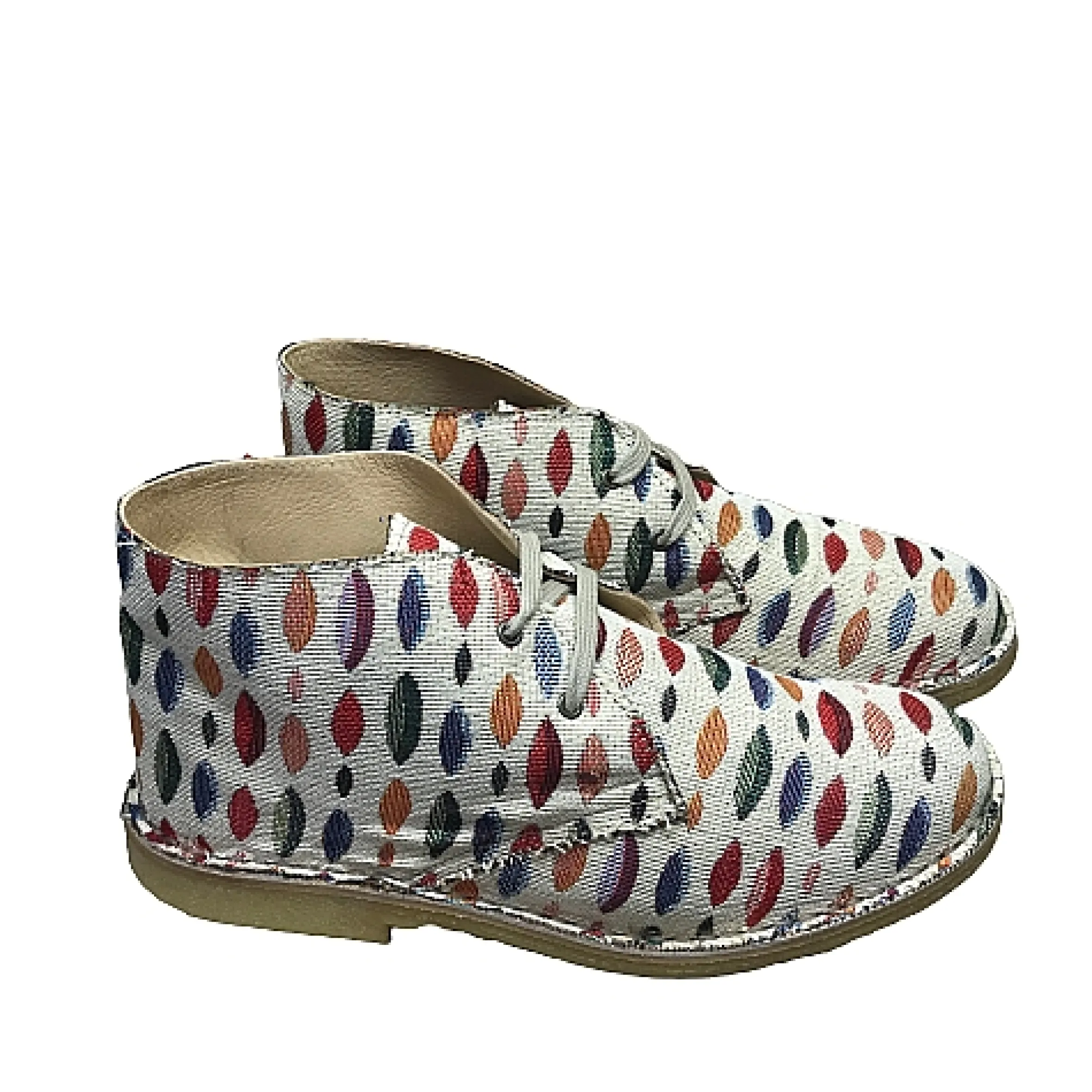 Scarpe di Maremma Polacchina Artigianale Gocce* Tela Colorata