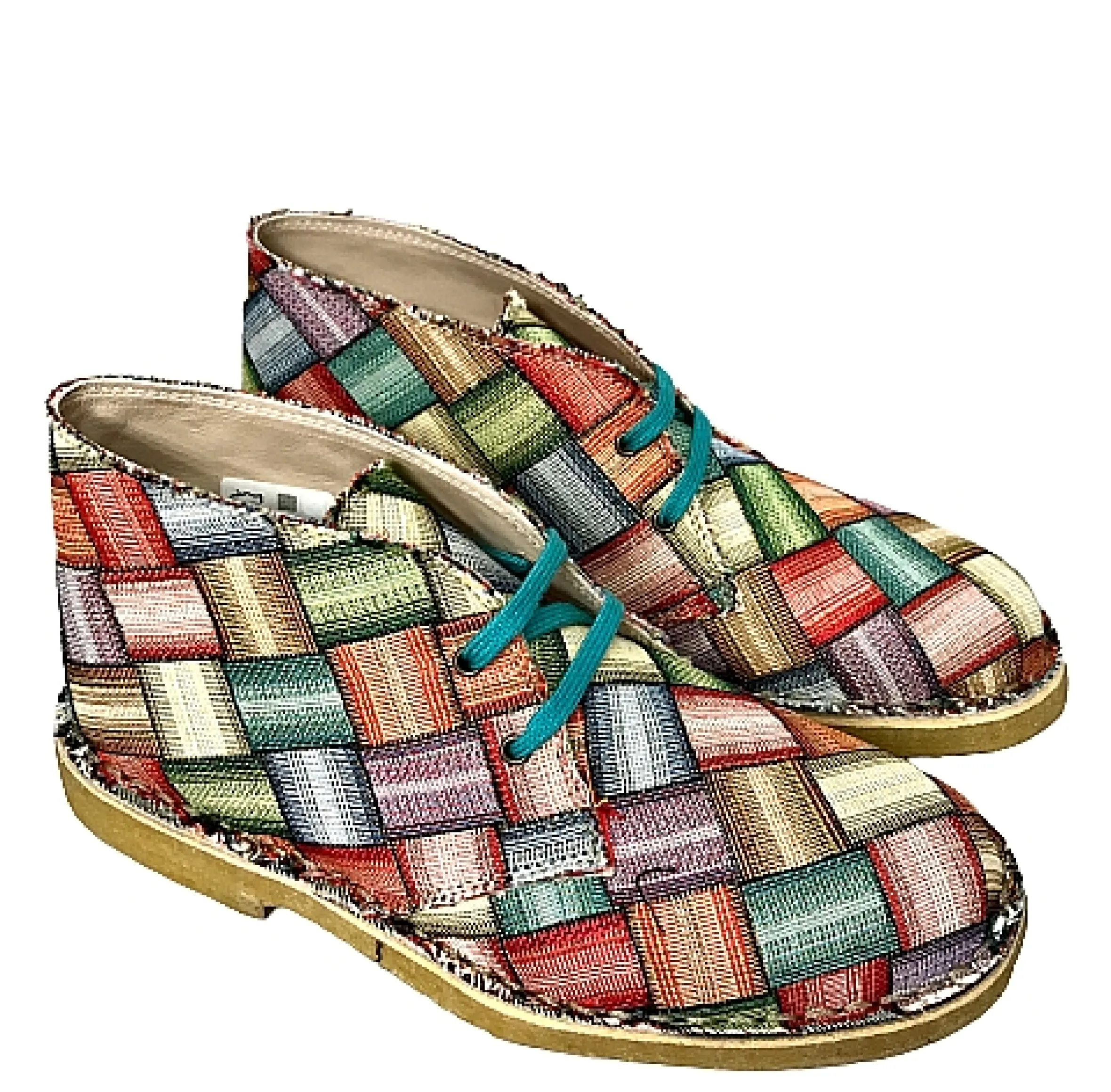 Scarpe di Maremma Polacchina Artigianale Intreccio* Tela Colorata