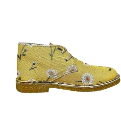 Scarpe di Maremma Polacchina Artigianale Margherite Gialle* Tela Colorata