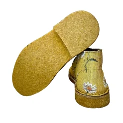 Scarpe di Maremma Polacchina Artigianale Margherite Gialle* Tela Colorata